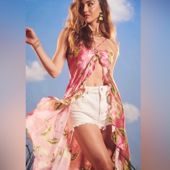 Rocco Sand Ren Silk High Low Dress - Picture 3 of 5